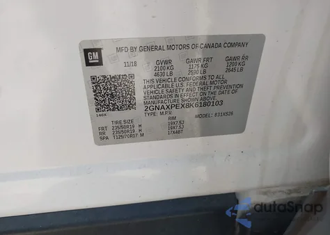 2019 Chevrolet Equinox Premier from USA, damaged, VIN 2GNAXPEX8K6180103